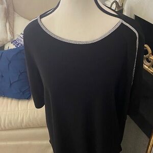 Elegant Black Women's Top with rhinestones